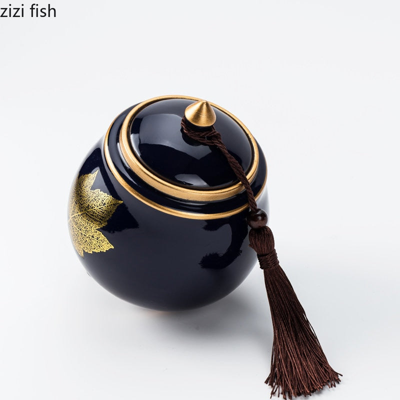 BowLift | Ceramic Teapot Tea Cajon Tea Box Storage Tea Container Moisture-Proof Sealed Tank Storage Tank Candy Jar Storage Box