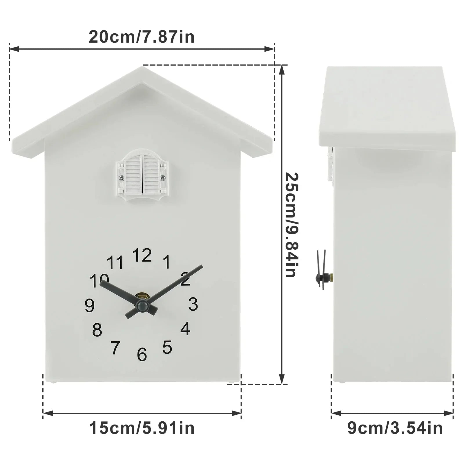 BowLift | Cuckoo Clock Cuckoo Sound Clock with Pendulum Delicate Cuckoo Clock Bird Battery Operated Cuckoo Wall Clock for Living Room Decor