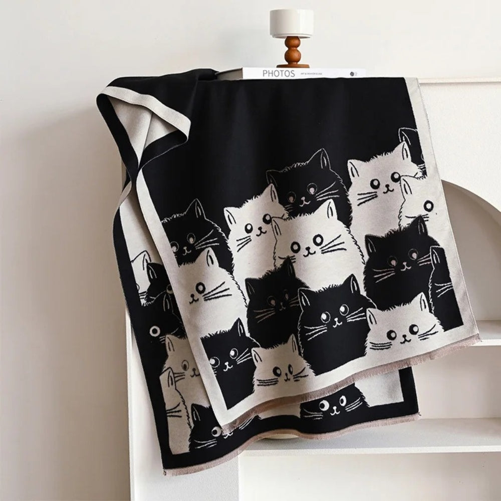 BowLift | Cute Cat Jacquard Winter Scarf