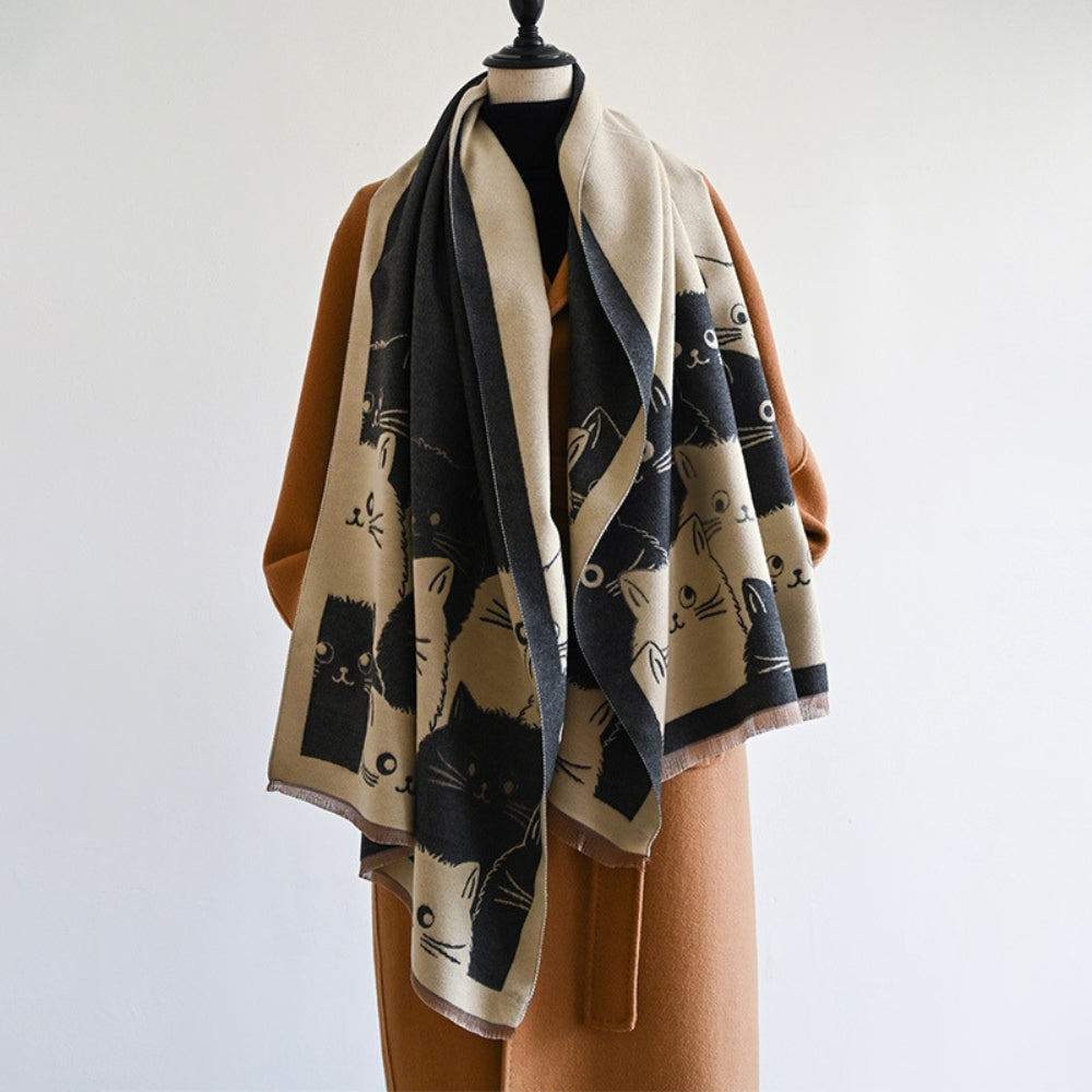 BowLift | Cute Cat Jacquard Winter Scarf