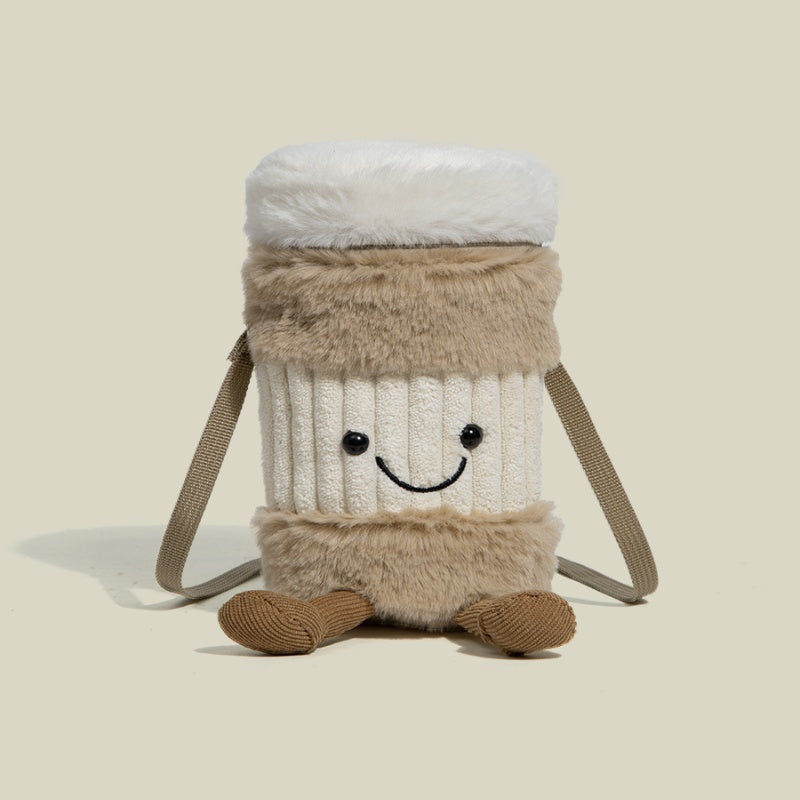 BowLift | Cute Happy Coffee Mug Holder Plush Bag