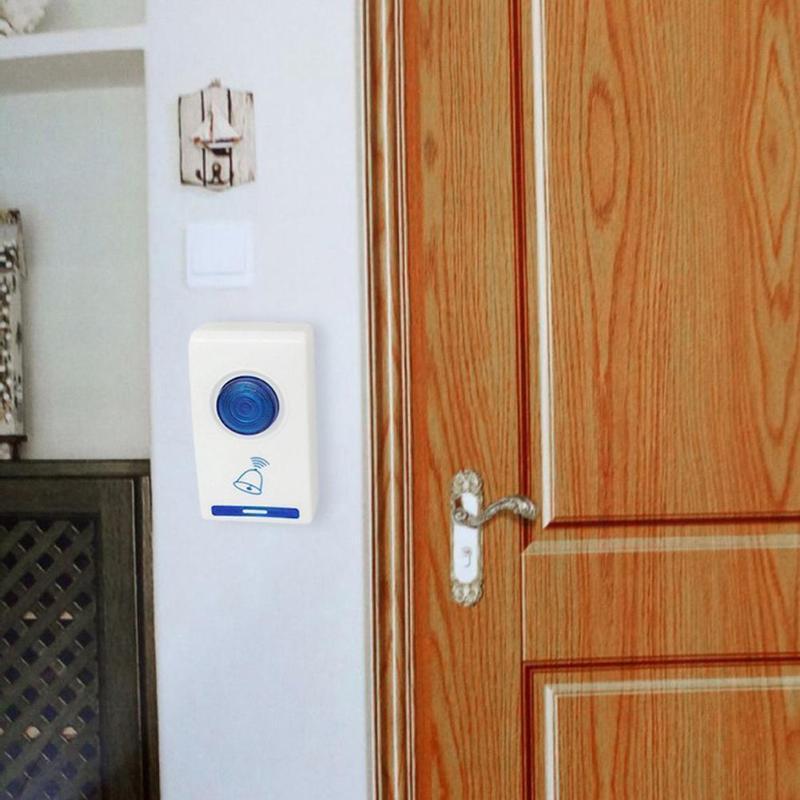 BowLift | DC3V LED Wireless Chime Doorbell Battery Powered 32 Tune Songs 1 Remote Control 1 Wireless Home Security Smart Doorbells White