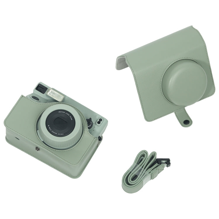 BowLift | For FUJIFILM Instax WIDE 400 Full Body Leather Bag with Shoulder Strap (Green)