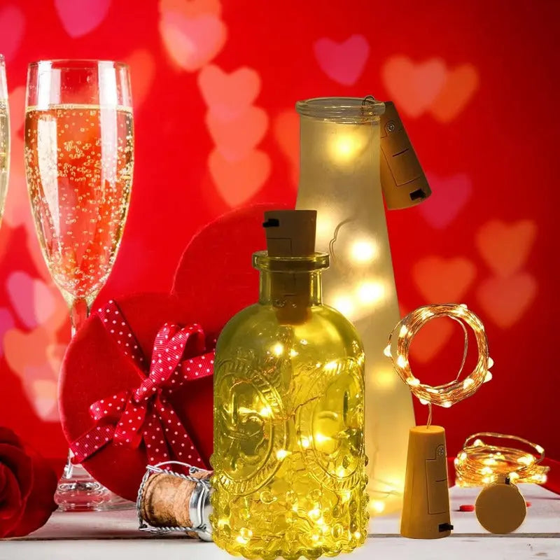 BowLift | DIY Bottle Light with Cork – 20 LED Light Chain for Bottles in Warm White