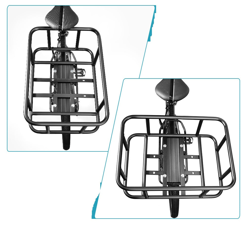 BowLift | Heavy-Duty Rear Bike Basket with Rack – Large Metal Bicycle Carrier for Groceries, Commutes & E-Bikes