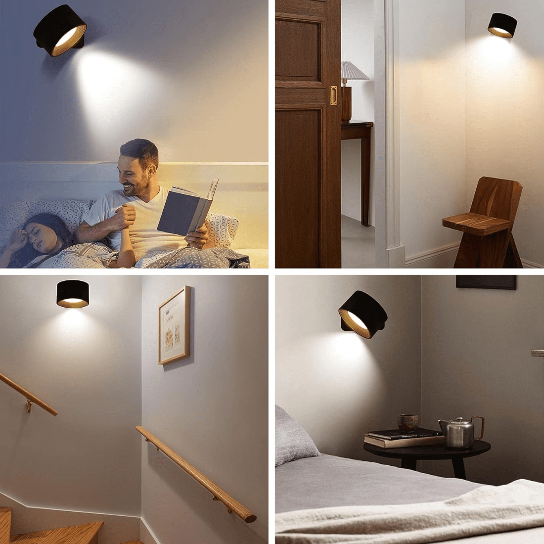 BowLift | FlexiLamp – Wireless, Rechargeable Wall Light with 360° Rotation