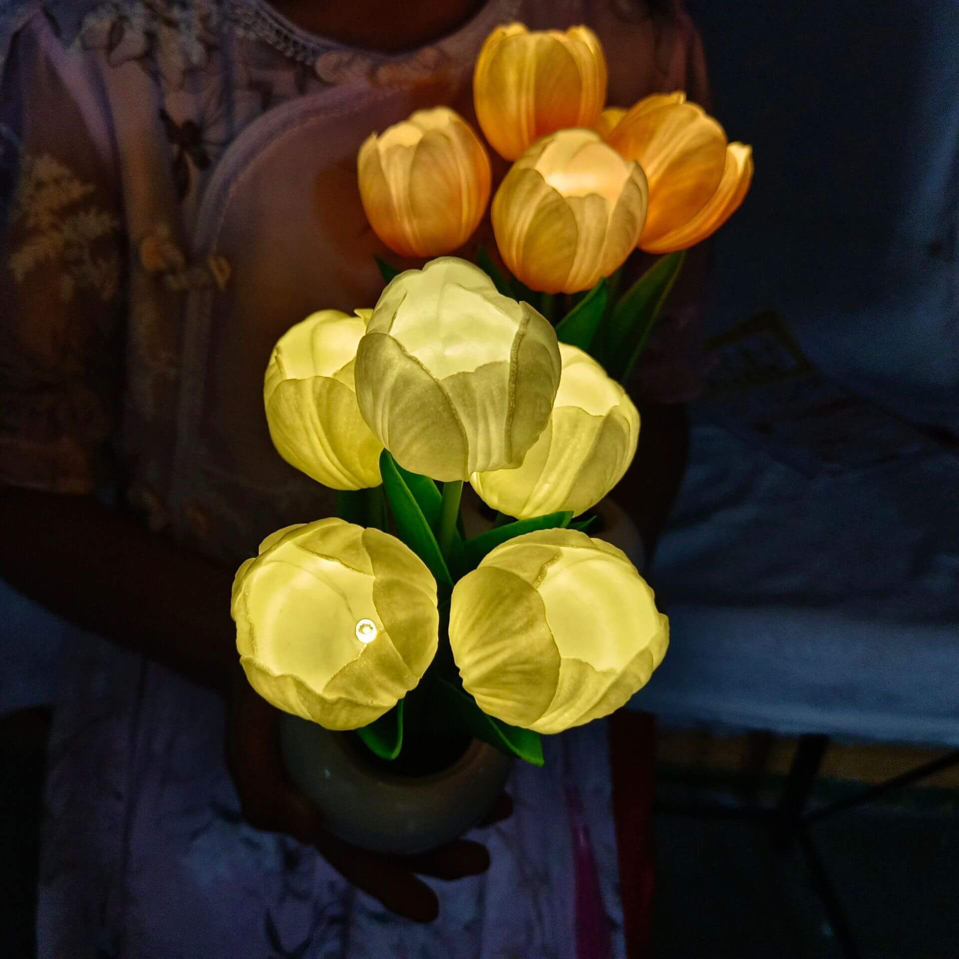 BowLift | Modern Creative Simulation Tulip Peony LED Night Light Table Lamp