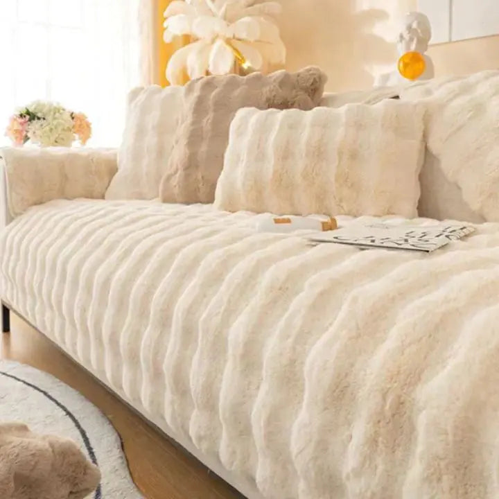 BowLift | Thick Rabbit Plush Sofa Cover