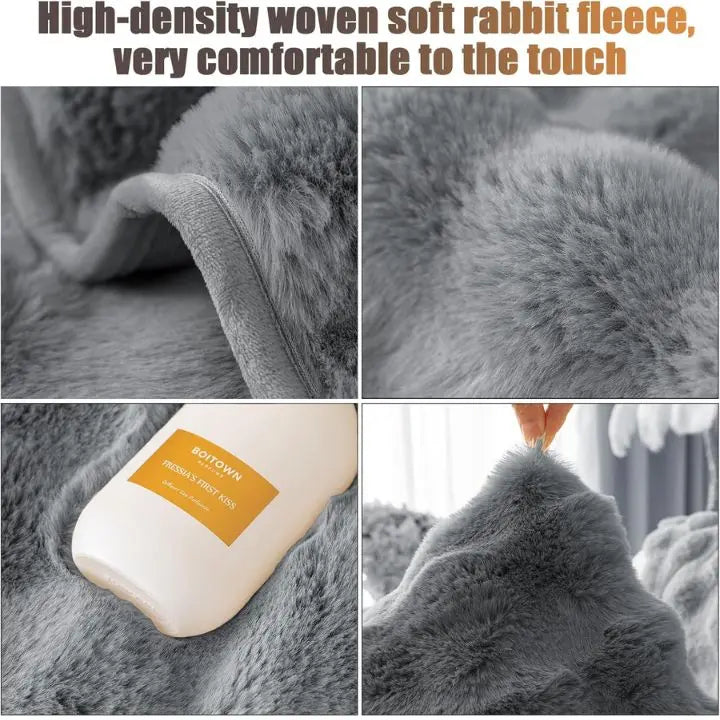 BowLift | Thick Rabbit Plush Sofa Cover