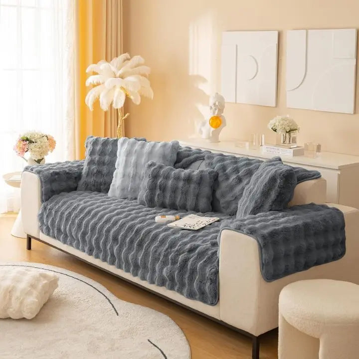 BowLift | Thick Rabbit Plush Sofa Cover