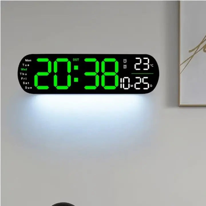 BowLift | Digital Wall Clock Large LED Display with Remote Control