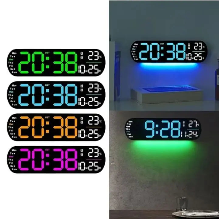 BowLift | Digital Wall Clock Large LED Display with Remote Control