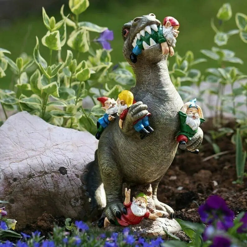 BowLift | Dinosaur Garden Figurine – Funny & Unique Gnome Eater