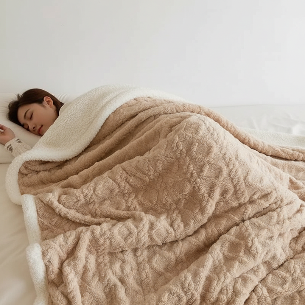 BowLift | WarmHome Winter Blanket – Luxury Lambswool Fleece Blanket with Double-Sided Design