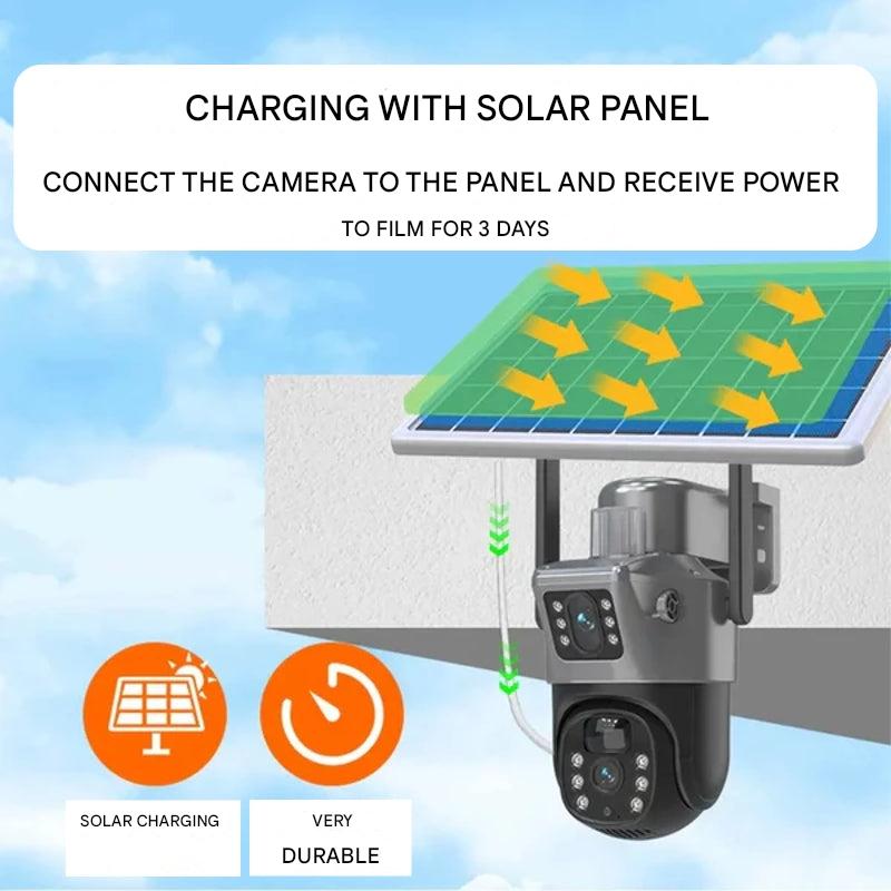 BowLift | DualGuard Solar 4K – Wireless Security Camera with Solar Panel & 360° App Control