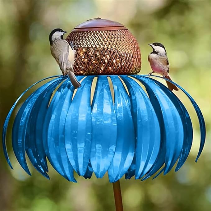 BowLift | Durable Metal Bird Feeder House with Elegant Sunflower Design – Weather Resistant Garden Decor