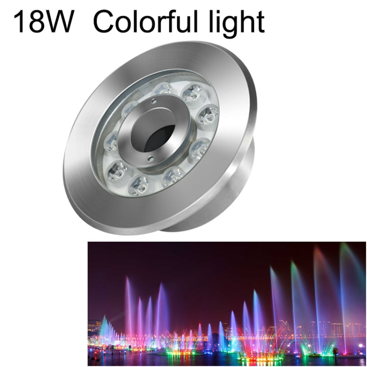 BowLift | 18W Landscape Colored Color Change Ring LED Stainless Steel Underwater Fountain Light (Colorful)