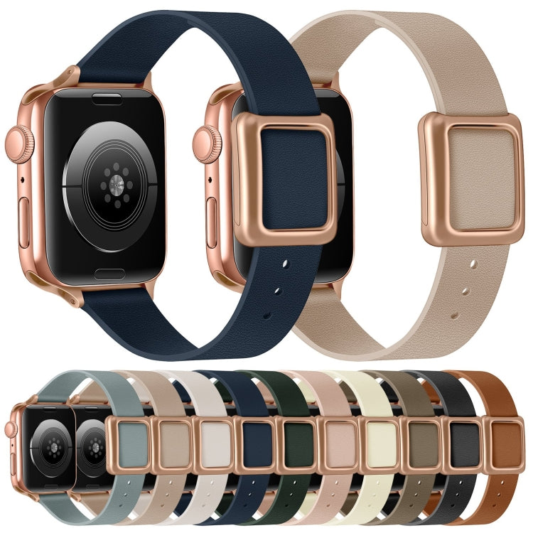 BowLift | Frerndorf | Magnetic Rose Gold Square Buckle Watch Band for Apple Watch Series 9&8&7 41mm / SE 3&SE 2&6&SE&5&4 40mm / 3&2&1 38mm (Midnight Blue)