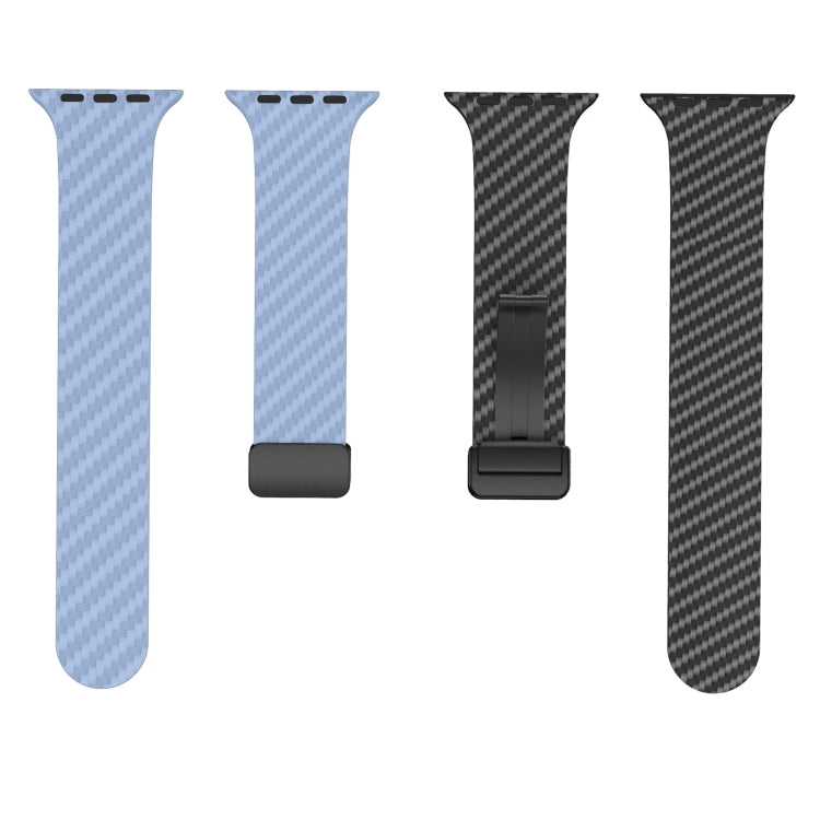 BowLift | For Apple Watch Ultra 2 49mm Carbon Fiber Magnetic Black Buckle Bracelet (Light Blue Black)