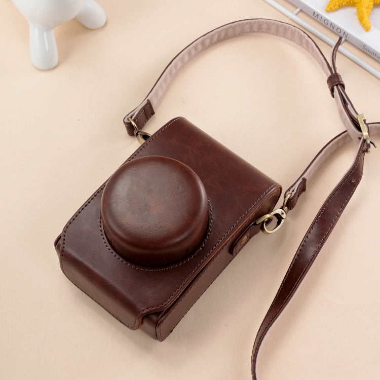 BowLift | For FUJIFILM X100VI Full Body Leather Camera Case Bag with Strap (Coffee)