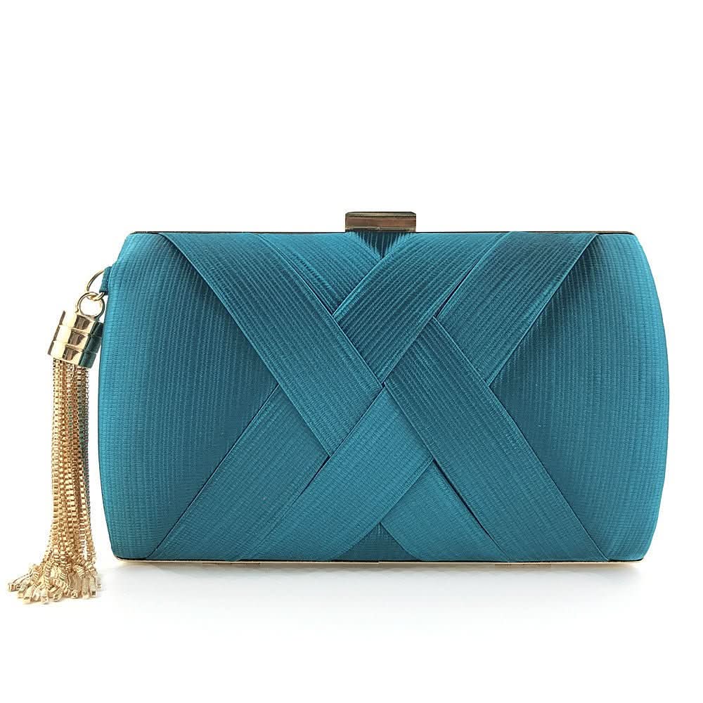 BowLift | Bellavine Satin Evening Clutch | Luxurious Tassel Handbag for Weddings, Galas, and Elegant Evenings