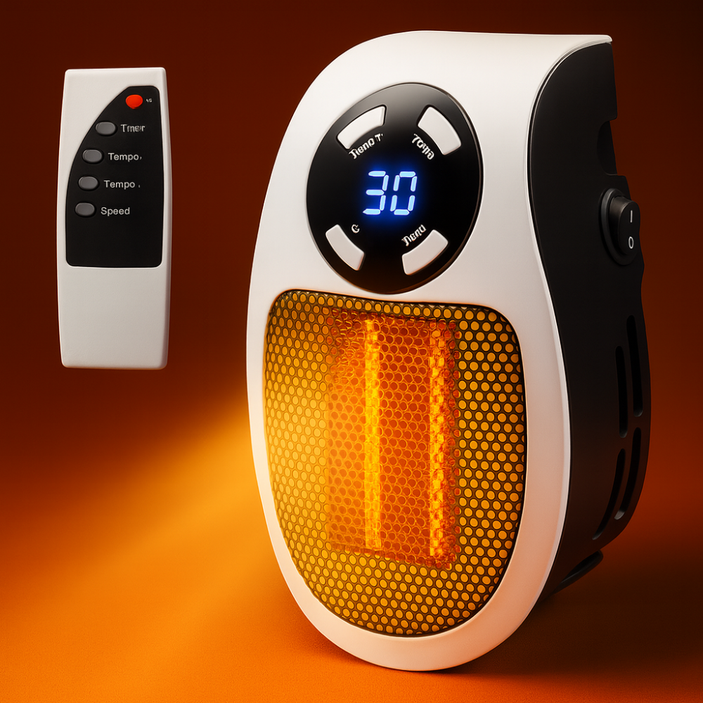 BowLift | Electric Space Heater Portable 500W Mini Wall Plug Heater Remote Control