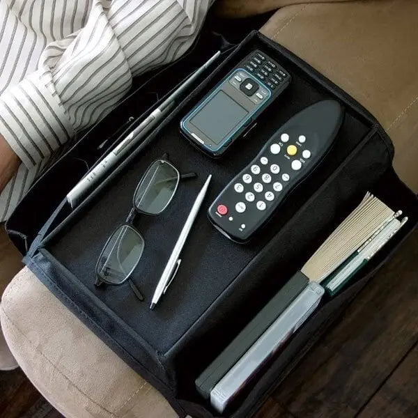 BowLift | Elegant Sofa Armrest Tray with Organizer for Drinks and Accessories