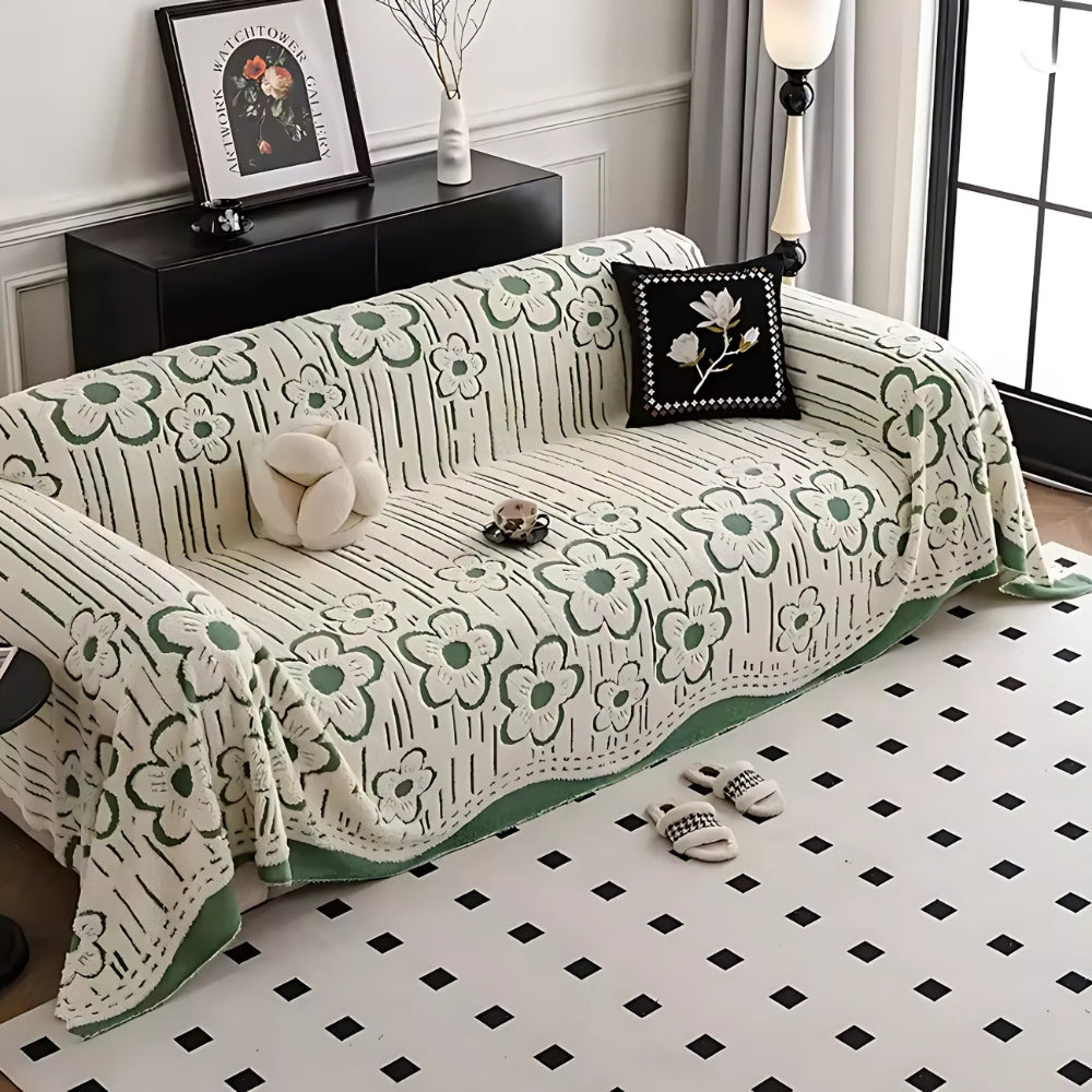 BowLift | Embroidered Flower Soft Sofa Cover