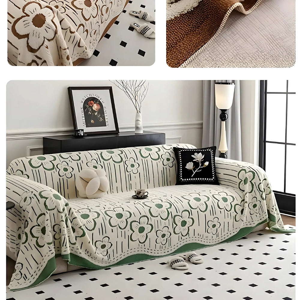 BowLift | Embroidered Flower Soft Sofa Cover