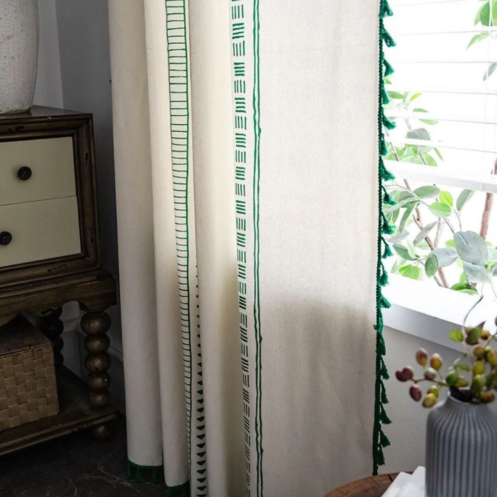 BowLift | Emerald Tribe Boho Tassel Curtain
