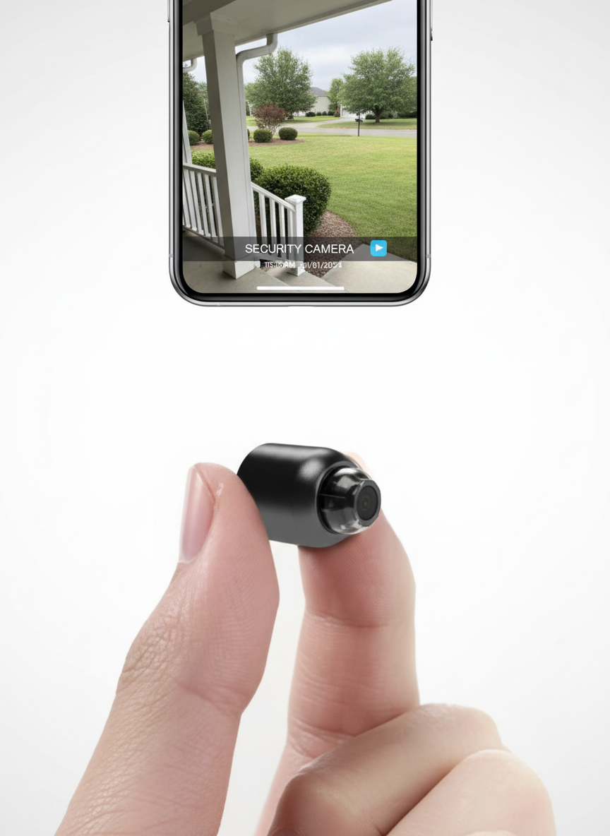 BowLift | 2-Pack Mini WiFi Security Camera | 1080P HD, 140° Wide-Angle, Night Vision, Motion Detection (32GB SD Included)