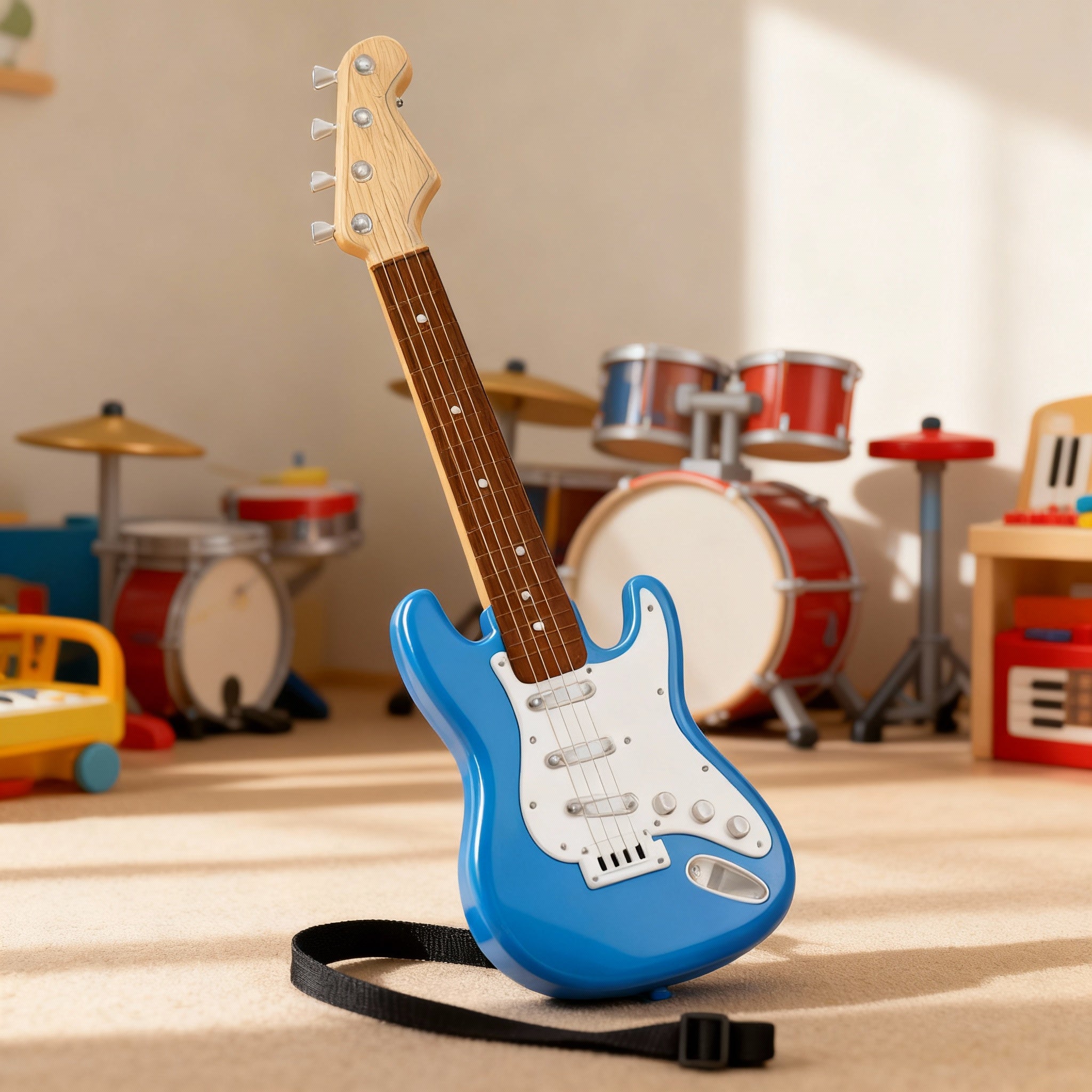 BowLift | 4-String E-Guitar Toy for Kids | Portable, ABS Plastic & Educational Musical Instrument