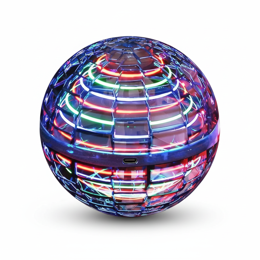 BowLift | Original Flying Orb Ball | Aerodynamic Gyroscopic Boomerang Mechanism | RGB LED Induction Flight System | Impact-Resistant Polypropylene Outer Shell | USB-Rechargeable Kinetic Drone