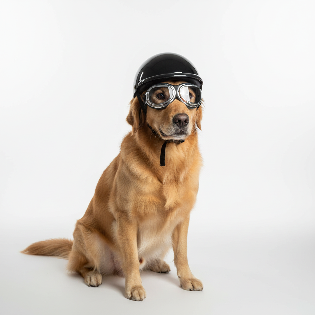 BowLift | Canine Safety Helmet & UV-Resistant Goggles Set | High-Impact ABS Shell with Internal Foam Padding | Windproof & Anti-Debris Ocular Protection | Adjustable Dual-Strap System