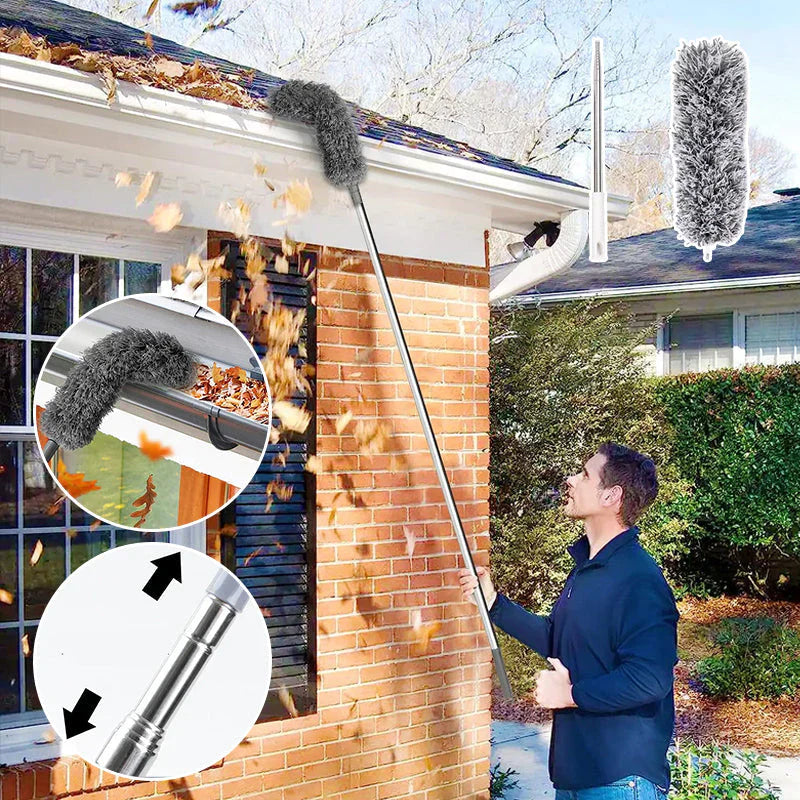 BowLift | Retractable and washable, curved dust brush in microfiber