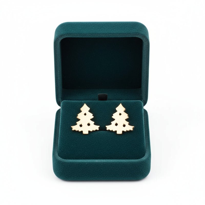 BowLift | Elegant 925 Silver Christmas Stud Earrings with Festive Shine