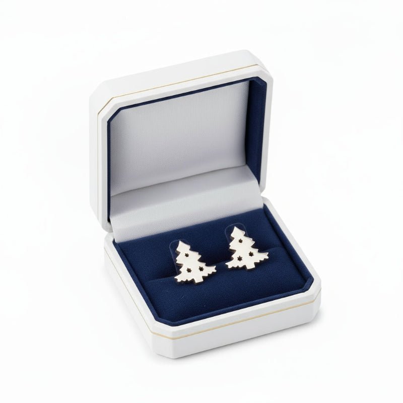 BowLift | Elegant 925 Silver Christmas Stud Earrings with Festive Shine
