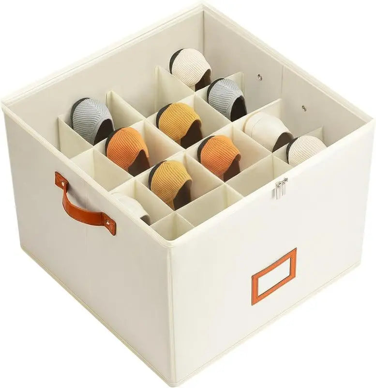 BowLift | Foldable shoe box made of fabric – With 16 individually adjustable compartments