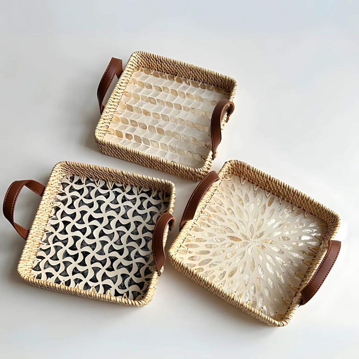 BowLift | Farmhouse Rattan Tray in Assorted Patterns