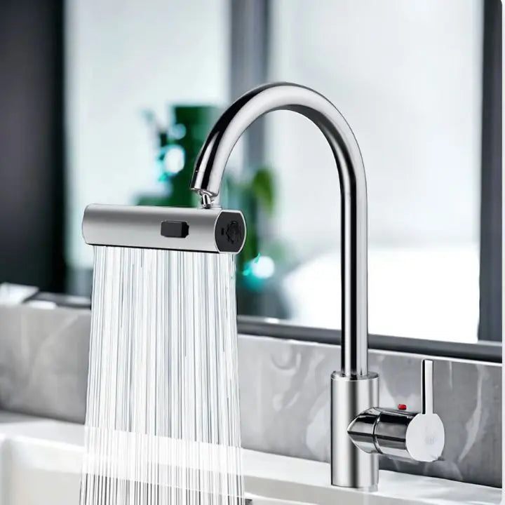 BowLift | Flexible waterfall kitchen faucet with multiple spray modes