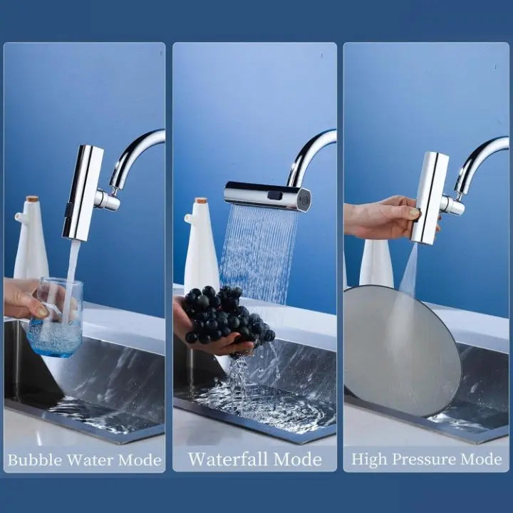 BowLift | Flexible waterfall kitchen faucet with multiple spray modes