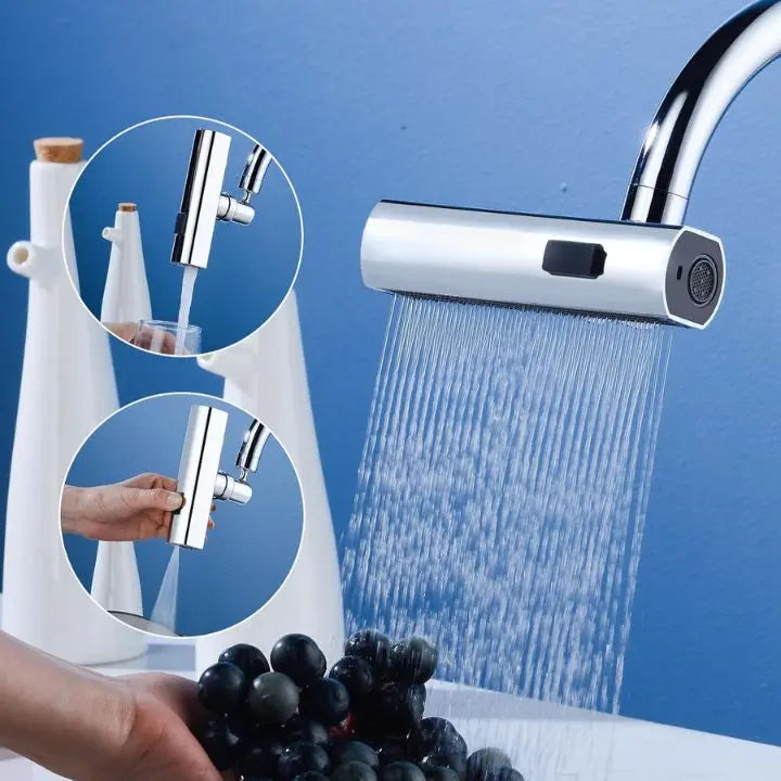 BowLift | Flexible waterfall kitchen faucet with multiple spray modes