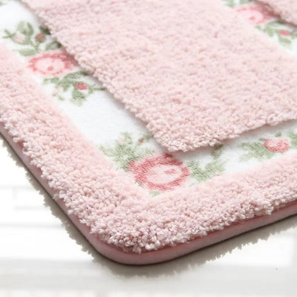 BowLift | Floral Border Absorbent Bath Mat