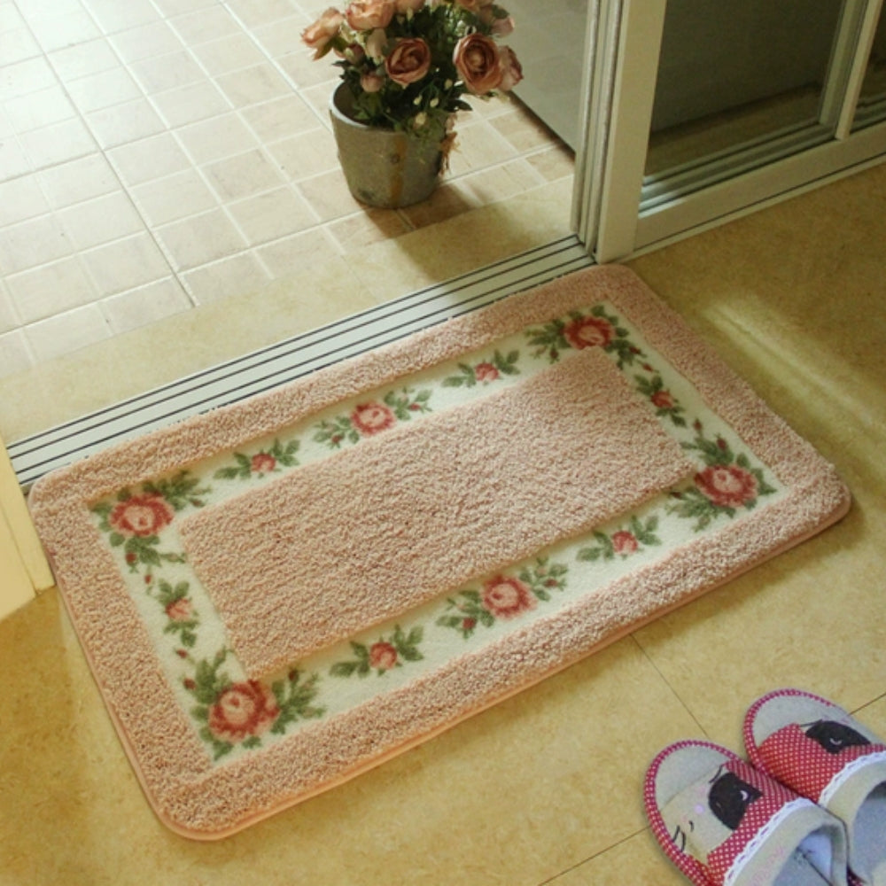 BowLift | Floral Border Absorbent Bath Mat