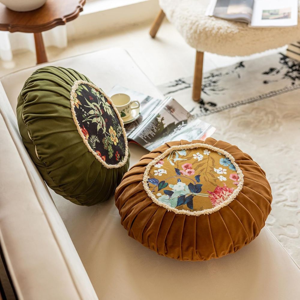BowLift | Floral Medley Velvet Round Cushion