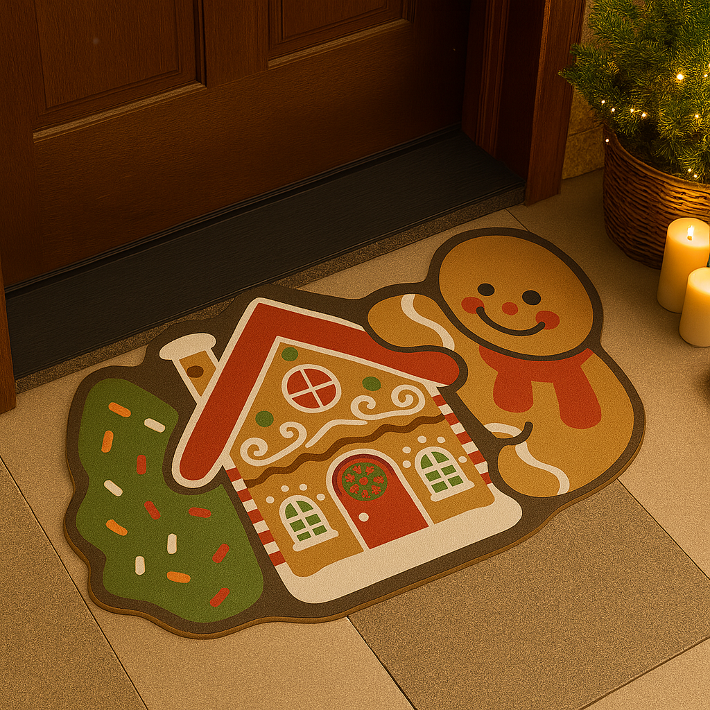BowLift | Frostholm Gingerbread Christmas Rug – Cozy Non-Slip Floor Mat for Festive Atmosphere