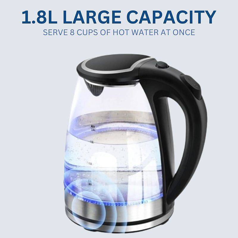 BowLift | 1.8L Electric Glass Kettle with LED Illumination