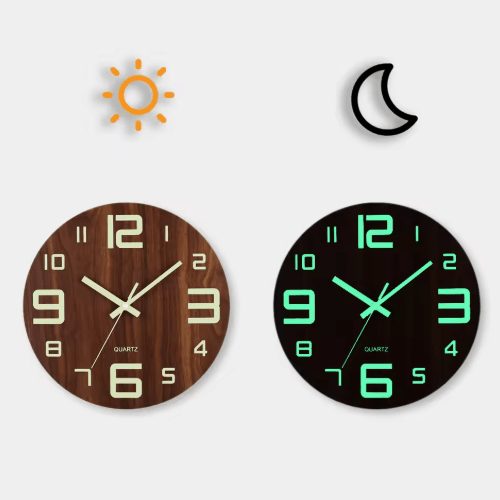 BowLift | Stylische leuchtende digitale Wanduhr für das Schlafzimmer