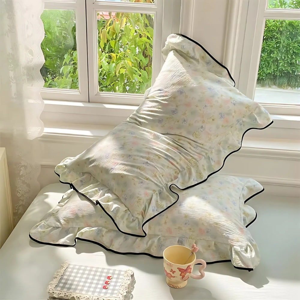 BowLift | Gauze Floral Ruffled Lace Pillowcases