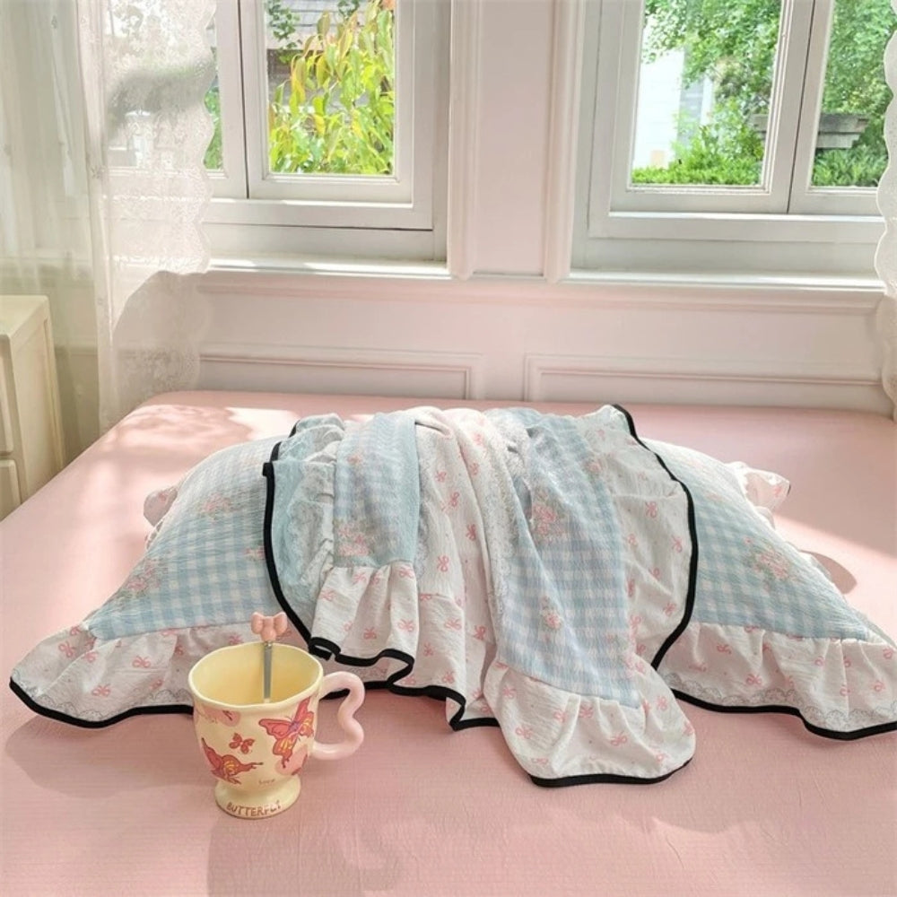 BowLift | Gauze Floral Ruffled Lace Pillowcases